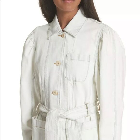 REBECCA TAYLOR LA VIE DENIM BELTED JACKET SIZE M - Picture 3 of 10